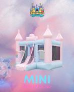 Springkussen huren | Mini kasteel roze/blauw | met glijbaan, Ophalen, Zo goed als nieuw, Verjaardag