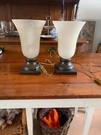 2 staande schemerlampen, Ophalen of Verzenden, Gebruikt, Glas, Minder dan 50 cm