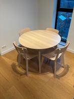Lisabo Round Table with 4 Chairs (105cm, Ash Veneer), Huis en Inrichting, Ophalen, Zo goed als nieuw, Scandinavian, 4 tot 6 stoelen