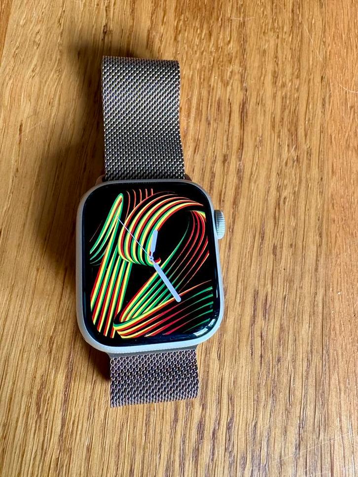 Apple Watch 8 41mm GPS + cellular, Sieraden, Tassen en Uiterlijk, Smartwatches, Gebruikt, iOS, Zilver, Afstand, Calorieverbanding