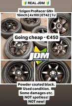 JDM 5zigen proracer gn+ velgen set Japan 4x100, Gebruikt, Velg(en), 16 inch, Ophalen of Verzenden
