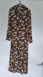 & Other Stories - jurk zwart met oranje beige bloemen - mt M, Kleding | Dames, Maat 38/40 (M), Zwart, & Other Stories, Ophalen of Verzenden