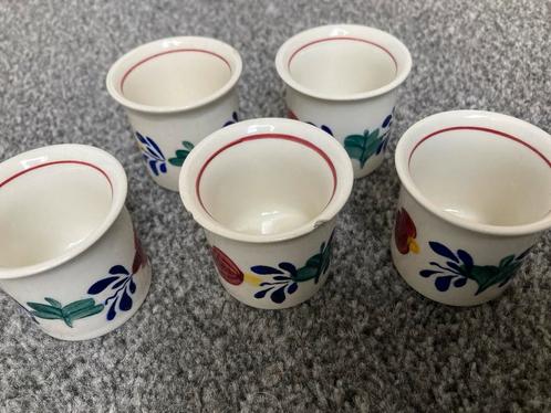 Boerenbont Eierdopjes, Set van 5, Antiek en Kunst, Antiek | Keramiek en Aardewerk, Ophalen
