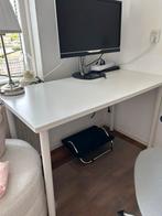 Ikea Wit Hissmon/Adils Bureau Bureaublad Poten, Huis en Inrichting, Bureaus, Ophalen, In hoogte verstelbaar, Gebruikt, Bureau