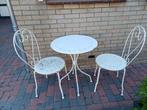 Tuinset van plaatstaal- Tafel & 2 Stoelen, Overige materialen, Gebruikt, Tuinset, Eettafel