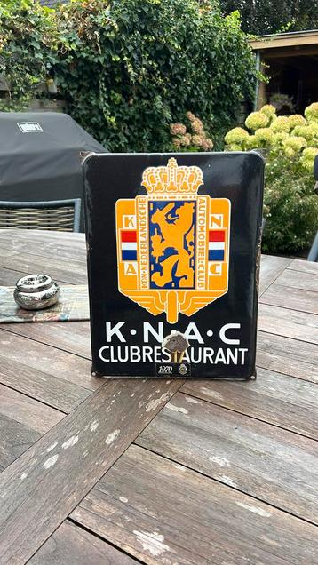 Emaille reclamebord KNAC Clubrestaurant langcat Bussum beschikbaar voor biedingen
