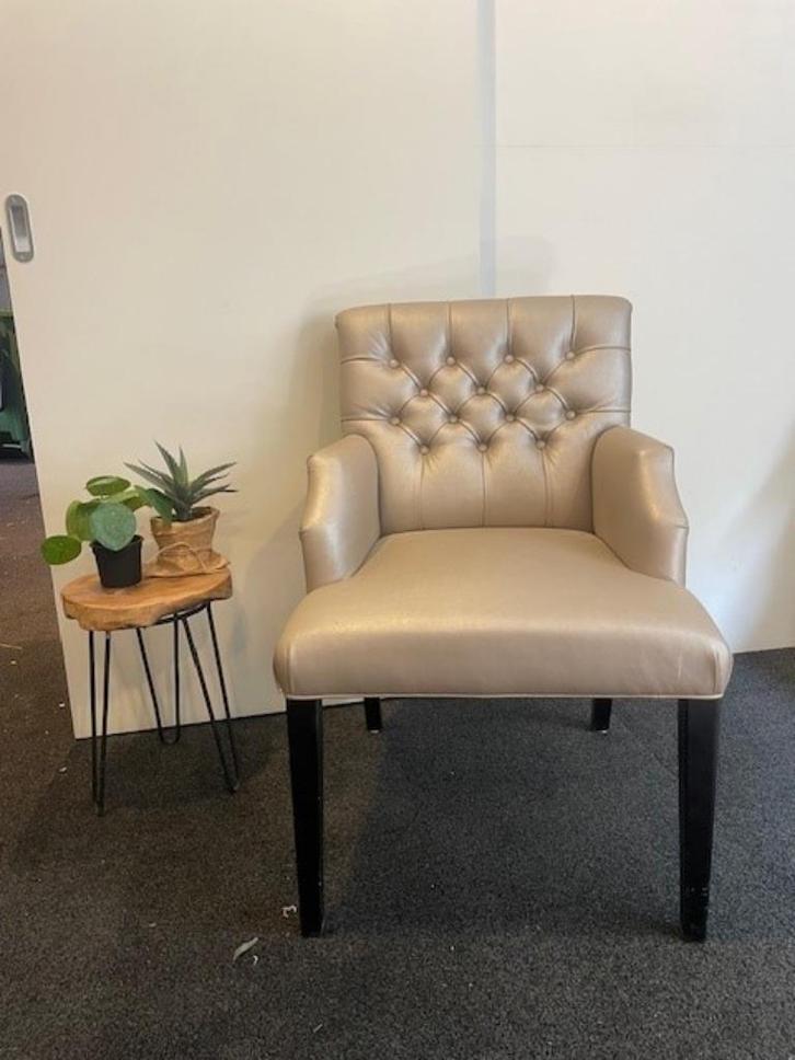 4 Eetkamerstoelen, Huis en Inrichting, Stoelen, Gebruikt, Vier, Leer, Stof, Zwart, Ophalen