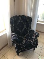 Fauteuil 2 stuks met leuke print , oorfauteuils, Ophalen of Verzenden, Zo goed als nieuw, Zwart, Twee