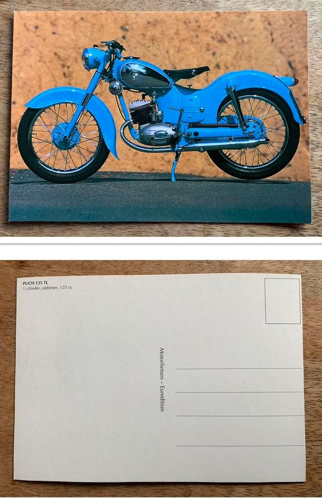 Puch 125 TL Ansichtkaart, Verzamelen, Automerken, Motoren en Formule 1, Ophalen of Verzenden