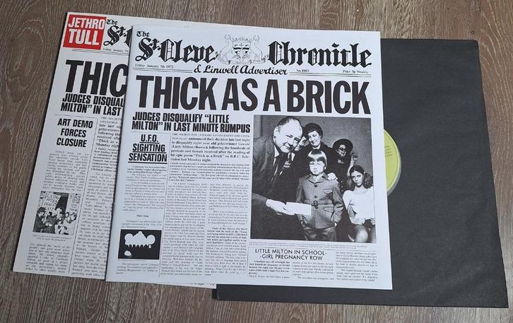 Jethro Tull – Thick As A Brick LP re-issue, Cd's en Dvd's, Vinyl | Rock, Zo goed als nieuw, Progressive, 12 inch, Ophalen of Verzenden