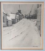 Ad van der Kop (1901-1963) Winterlandschap tekening, Antiek en Kunst, Ophalen of Verzenden