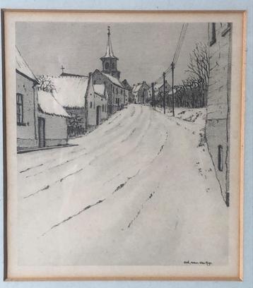 Ad van der Kop (1901-1963) Winterlandschap tekening beschikbaar voor biedingen