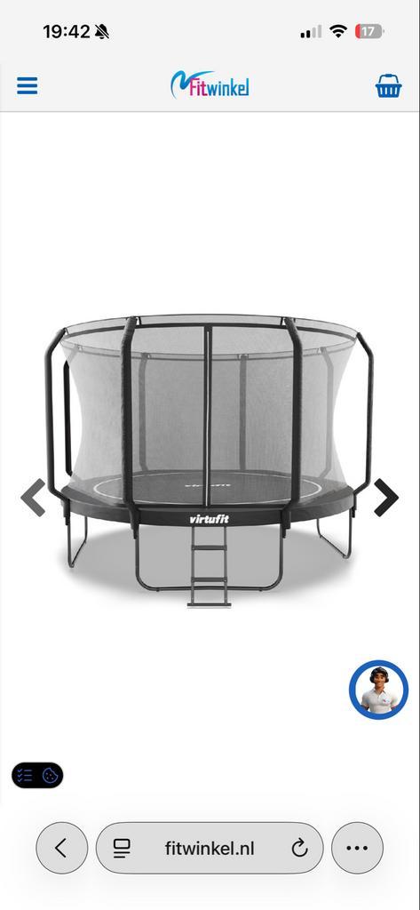 Virtufit Trampoline  251cm - ZGAN!, Kinderen en Baby's, Speelgoed | Buiten | Trampolines, Zo goed als nieuw, Ophalen