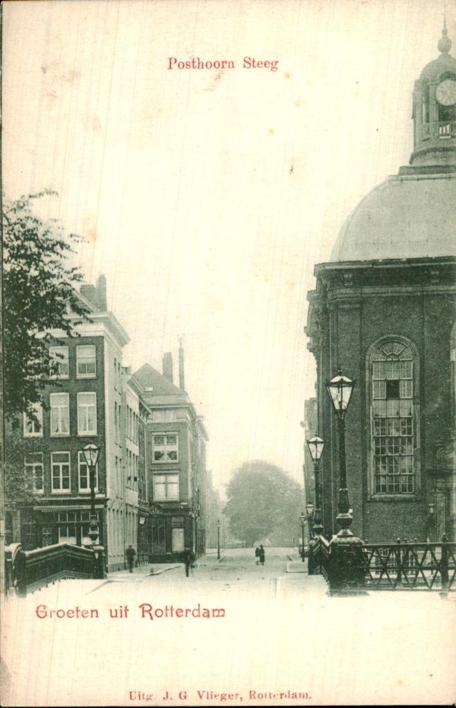 Rotterdam - Posthoorn Steeg, Verzamelen, Ansichtkaarten | Nederland, Ongelopen, Zuid-Holland, Voor 1920, Ophalen of Verzenden