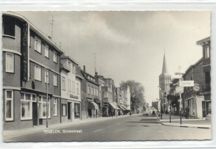 x36089 tegelen grotestraat hotel linssen, Verzamelen, Ansichtkaarten | Nederland, Noord-Brabant, Voor 1920, Verzenden