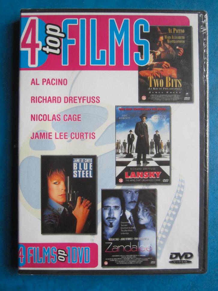 4 Top Films (4 films op 1 DVD) nieuw in de verpakking, Cd's en Dvd's, Dvd's | Thrillers en Misdaad, Nieuw in verpakking, Maffia en Misdaad