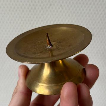 Vintage Messing Mini Stompkaars Kandelaar, Koper, Kaars beschikbaar voor biedingen