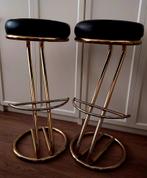 Gouden Midcentury Barkrukken, Huis en Inrichting, Barkrukken, Ophalen, Gebruikt, Met voetsteun, 60 tot 90 cm