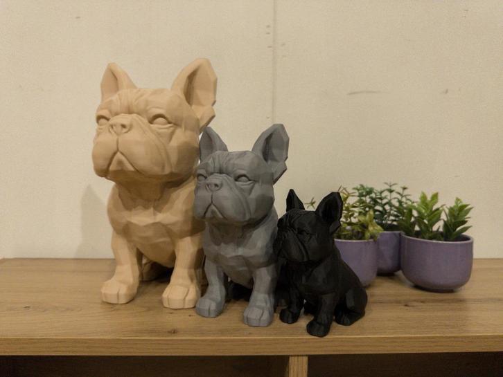 Franse Bulldog beeldje, 3 maten, geometrische hond decoratie, Huis en Inrichting, Woonaccessoires | Overige, Nieuw, Ophalen of Verzenden