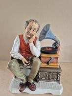 Vintage grammofoon muziekbox oude man, Antiek en Kunst, Ophalen of Verzenden