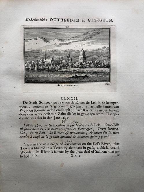 172 / Schoonhoven Kopergravure 1732, Antiek en Kunst, Kunst | Etsen en Gravures, Ophalen of Verzenden