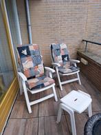 Witte tuinstoelen., Tuin en Terras, Ophalen, Gebruikt, Kunststof, Verstelbaar