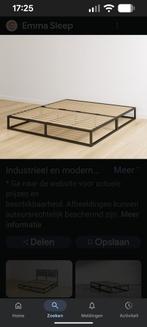 Emma bedframe zwart metaal, Ophalen, Zwart, Tweepersoons, 140 cm