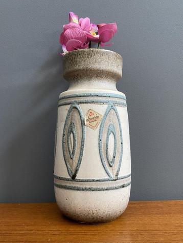 80 jaren D59 SCHEURICH wit vaas blauwe reliëf ovalen erop beschikbaar voor biedingen