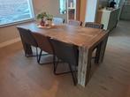 Eettafel 190cm + 6 stoelen Pronto Bassano, Rough warm grey, Huis en Inrichting, Tafels | Eettafels, Ophalen, 50 tot 100 cm, Zo goed als nieuw