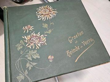 Groot vintage ansichtkaarten album met prachtige bloemen beschikbaar voor biedingen