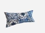 lendekussen in luxe jacquard stof, Ophalen of Verzenden, Nieuw, Blauw, Rechthoekig