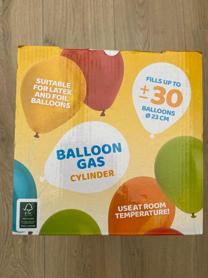 Ballon Gas Cilinder - Feestversiering, Hobby en Vrije tijd, Feestartikelen, Gebruikt, Feestartikel, Verjaardag, Ophalen of Verzenden