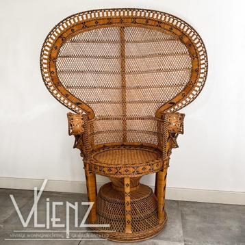 Vintage, rotan, Ibiza, Emmanuelle stoel, Pauwenstoel beschikbaar voor biedingen