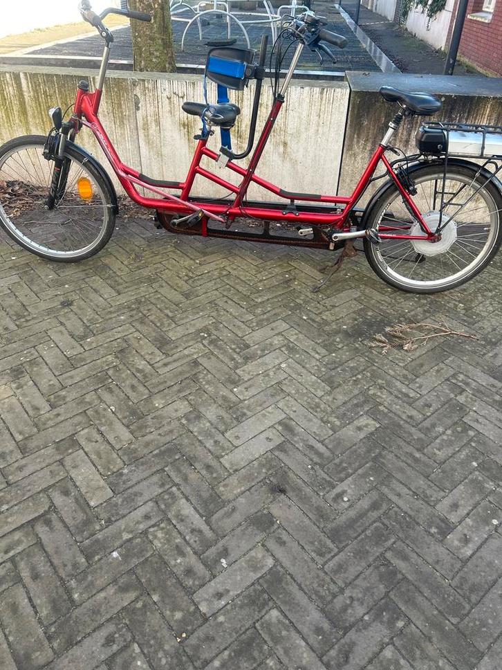 Huka Tandem elektrische Fiets met Kinderzitje, Fietsen en Brommers, Elektrische fietsen, Gebruikt, Overige merken, 55 tot 59 cm