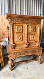 Antieke Hollands Kollomkast met Snijwerk, Ophalen of Verzenden