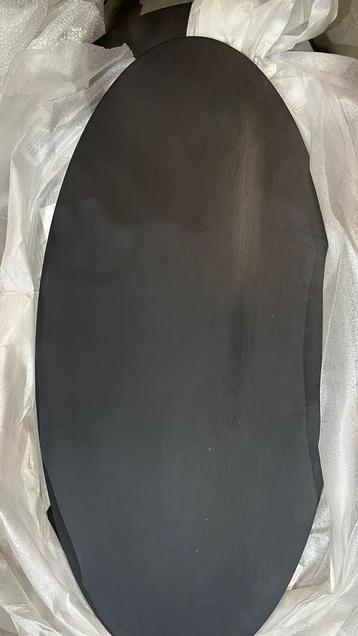 Tafelblad ovaal - Zwart - Mangohout - 180x90 cm beschikbaar voor biedingen