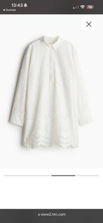 OVERHEMDJURK MET BRODERIE ANGLAISE maat M, Kleding | Dames, Blouses en Tunieken, Maat 38/40 (M), H&M, Wit, Nieuw