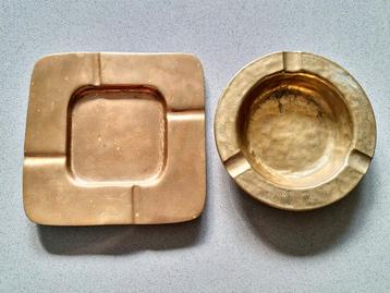 Vintage Messing Asbakken Brutalist Stijl - Set van 2 beschikbaar voor biedingen