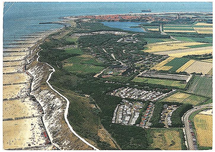 911212 Zoutelande 91 Luchtfoto Postzegel afgeweekt, Verzamelen, Ansichtkaarten | Nederland, Gelopen, Zeeland, 1980 tot heden, Ophalen of Verzenden