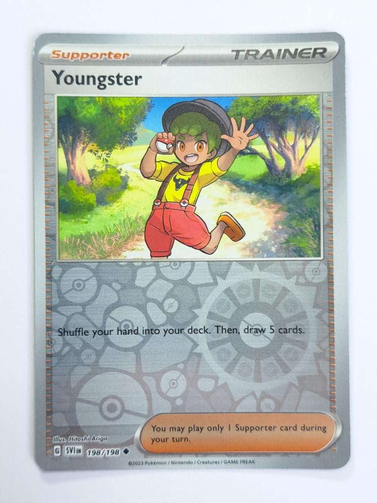 Pokémon - Scarlet & Violet - Youngster - 198/198 - Reverse, Verzenden, Zo goed als nieuw, Losse kaart, Foil