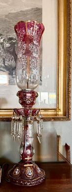 Antiek Boheems Baccarat Tafellamp, Ophalen of Verzenden