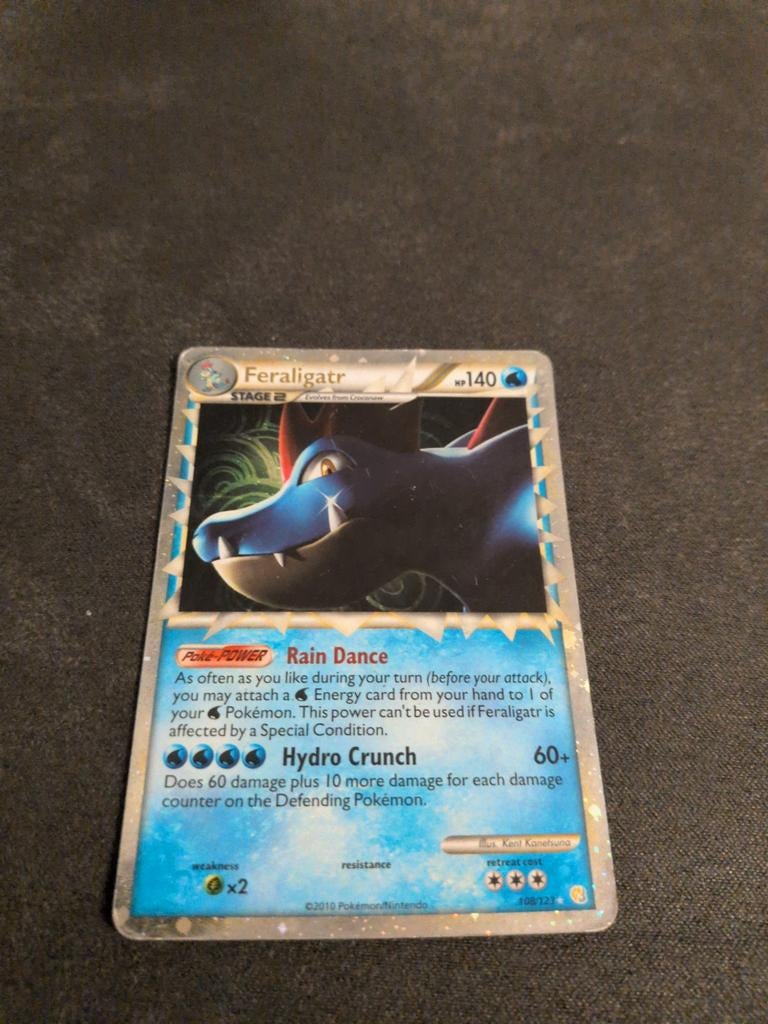 Feraligatr Pokemon kaart - Gebruikt, Ophalen of Verzenden, Gebruikt, Losse kaart