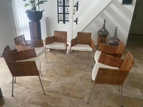 Gerard van de Berg Eetkamerstoelen - Set van 6 stuks 6, Huis en Inrichting, Stoelen, Gebruikt, Vier, Metaal, Bruin, Ophalen