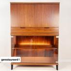 Vintage drankenkast, mid-century secretaire retro buffetkast, Ophalen of Verzenden, Zo goed als nieuw, Mid-century design