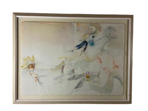 Rees Hamlett “Paard & Indiaan”, Antiek en Kunst, Kunst | Schilderijen | Modern, Ophalen of Verzenden