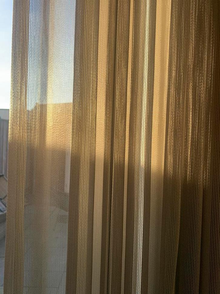 Luxe doorschijnende gordijnen Beige Veneta, Huis en Inrichting, Stoffering | Gordijnen en Lamellen, 200 cm of meer, 200 cm of meer