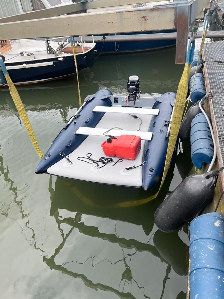 Snelle catamaran rubberboot , nieuwstaat !, Watersport en Boten, Rubberboten, Zo goed als nieuw, Overige merken, Airdeck, Minder dan 70 pk