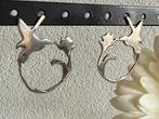 M057/Grote (ver)Zilveren kolibrie oorbellen, Gebruikt, Verzenden, X, Zilver