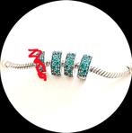 Pandora pave Clip groen blauw 791817MCZ / siliconen zirkonia, Glas of Kristal, Pandora, Ophalen of Verzenden, Zo goed als nieuw