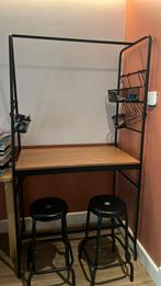 Ikea hoog bureau/bar met 2 krukken, Ophalen, Zo goed als nieuw